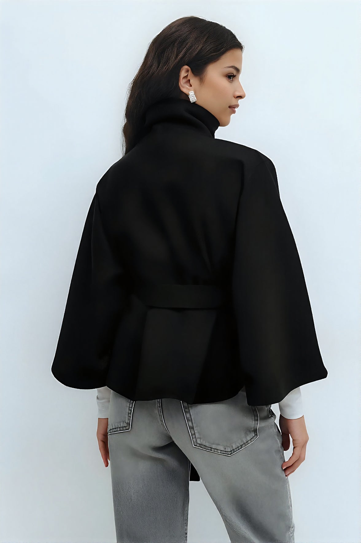 Divenza Winter High Neck Batwing Sleeve Coat