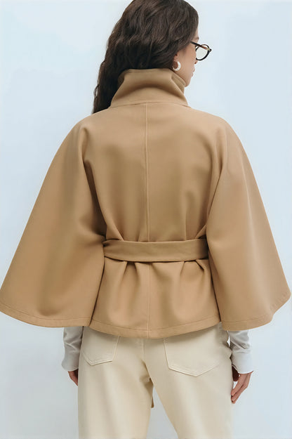 Divenza Winter High Neck Batwing Sleeve Coat