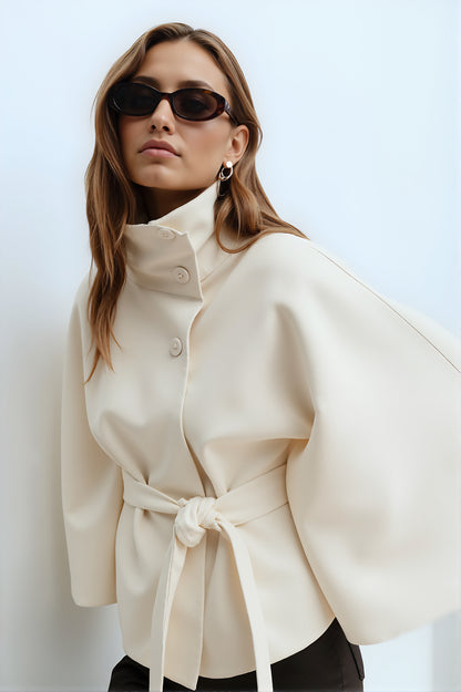 Divenza Winter High Neck Batwing Sleeve Coat