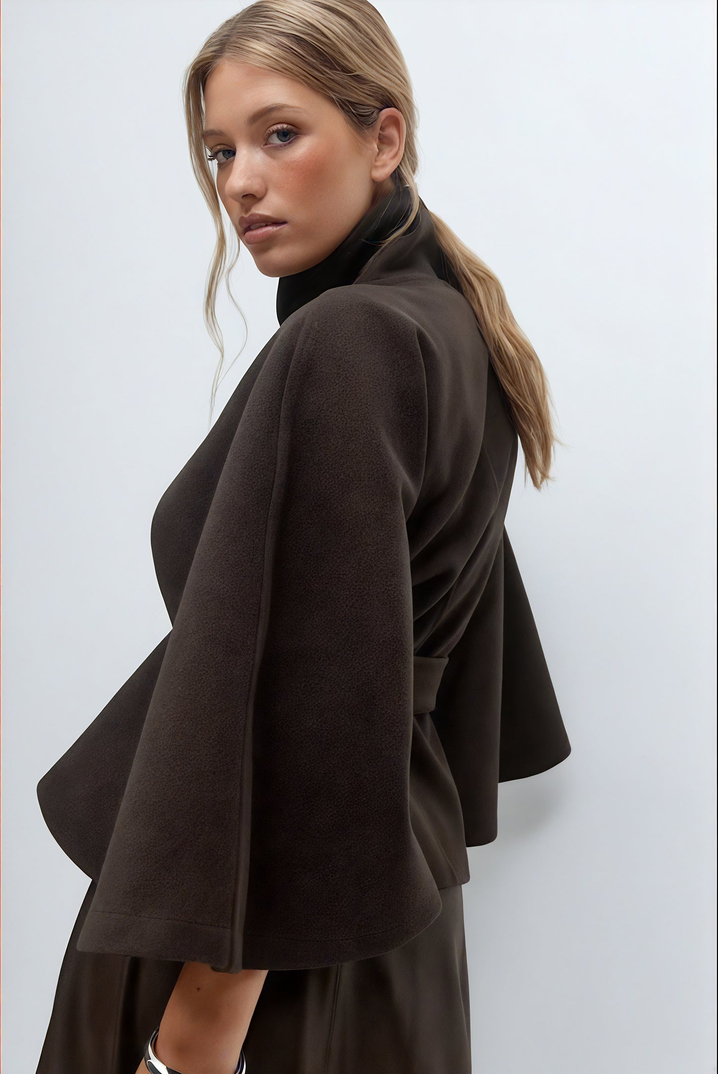 Divenza Winter High Neck Batwing Sleeve Coat
